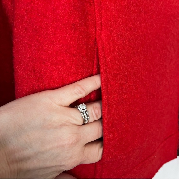 EUC Tahari Boiled Wool Zip Blazer in Orange size Small - Picture 4 of 10